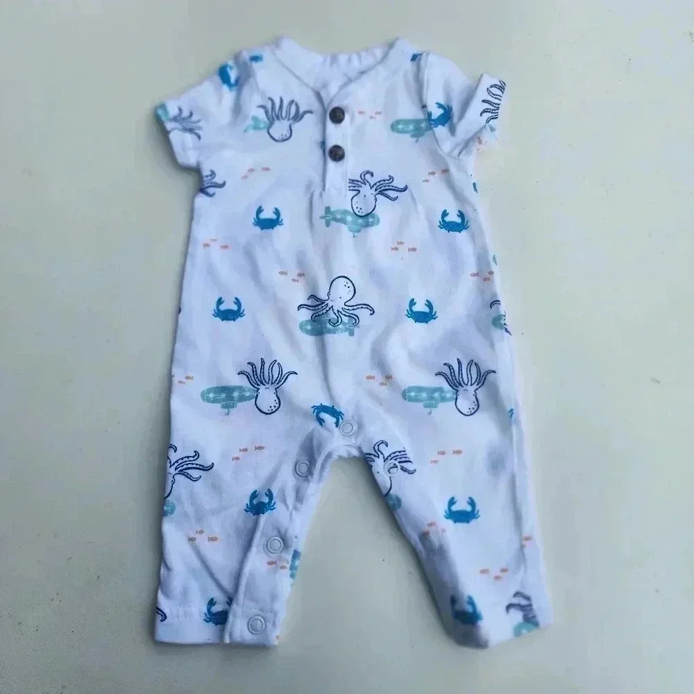 Lot of 2 Carter's Child Of Mine Preemie NewBorn Baby Long Sleeve Sleepers Sz P